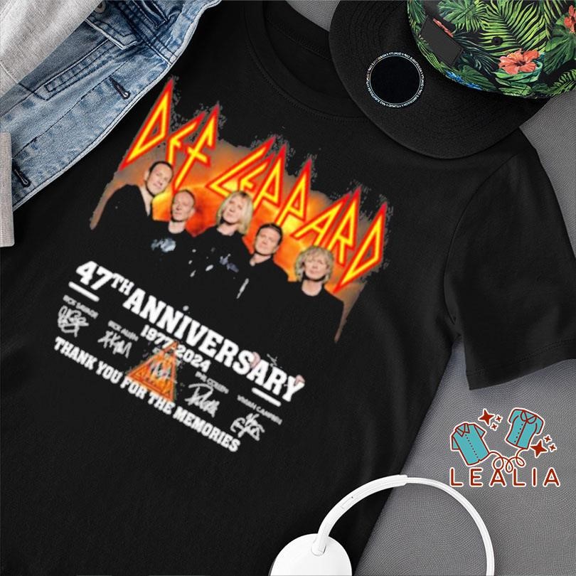 Def Leppard 47th Anniversary 1977-2024 Signature Thank You For The Memories T-Shirt